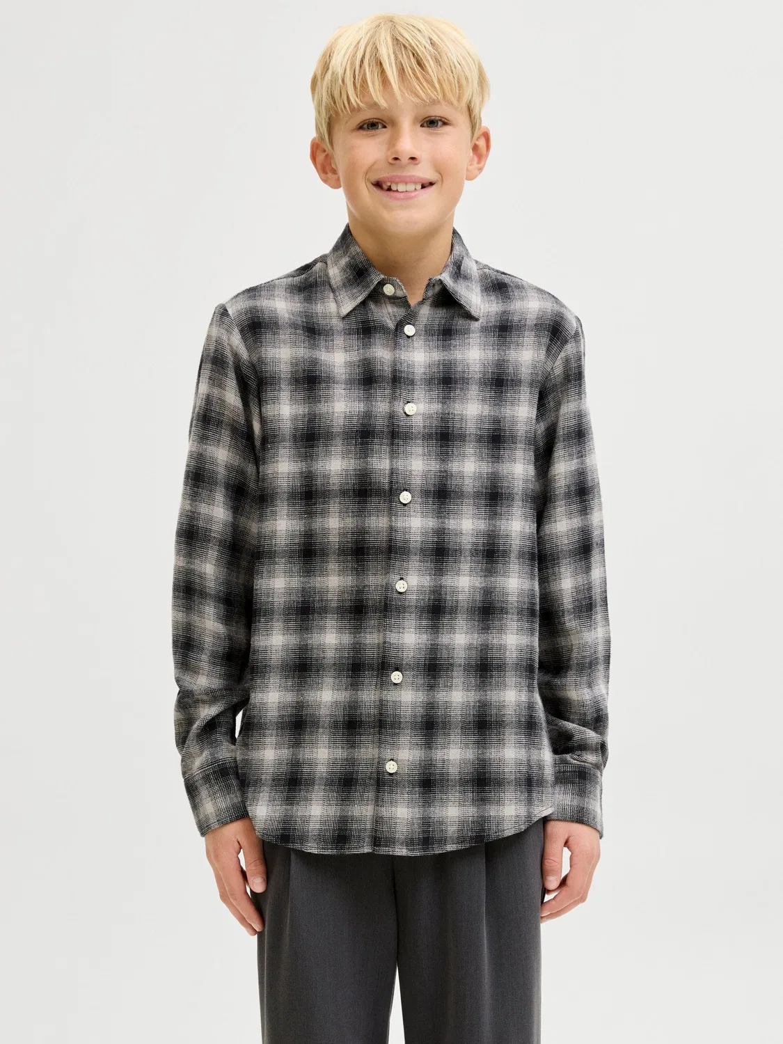 Рубашка в клетку JACK & JONES Junior, pavement — фото 2
