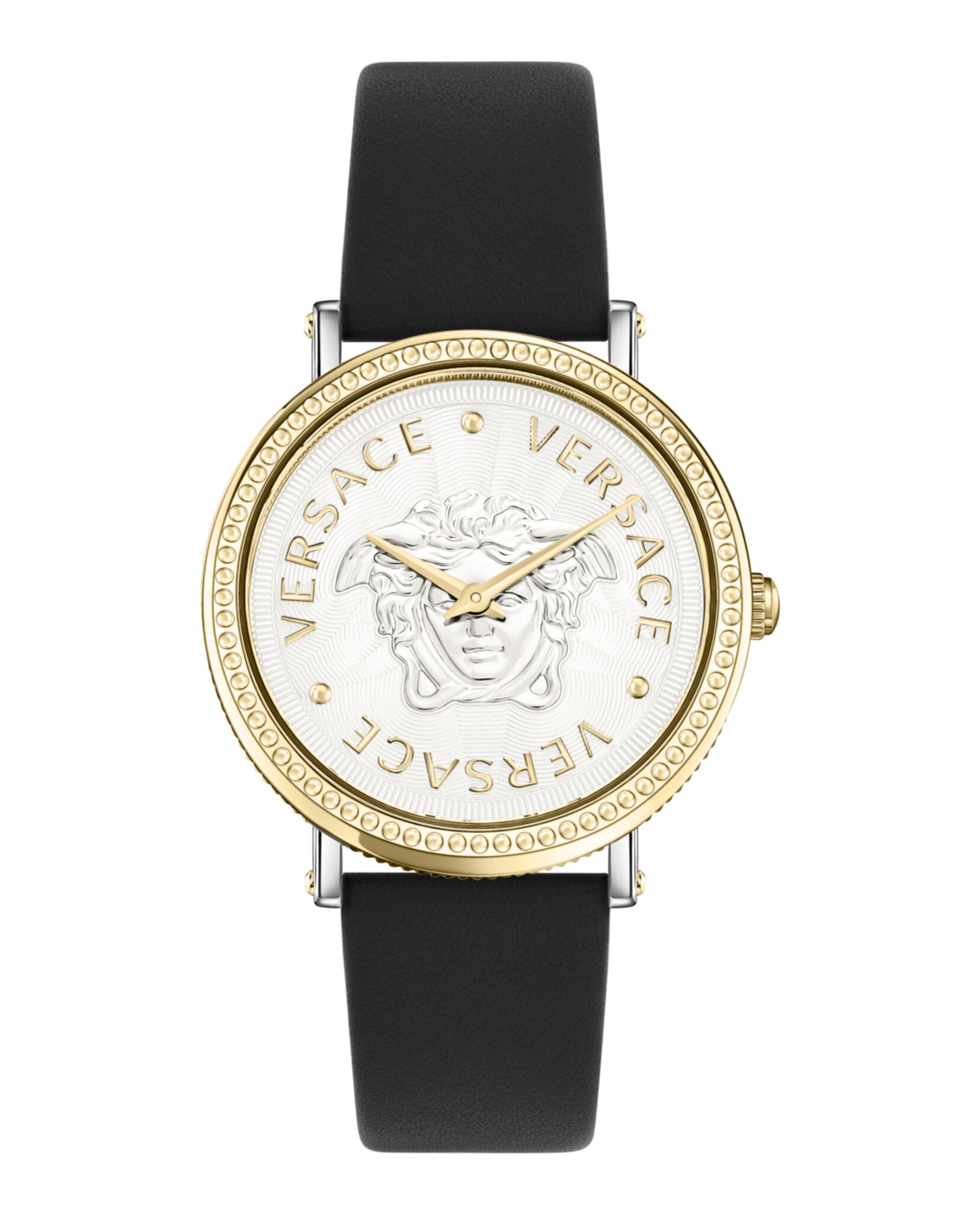 

Часы из кожи V-Dollar Versace, цвет silver/two tone/silver