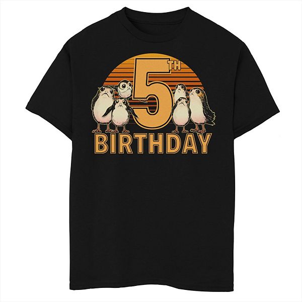 

Футболка The Last Jedi Retro Porg 5th Birthday Husky для мальчиков 8-20 Star Wars