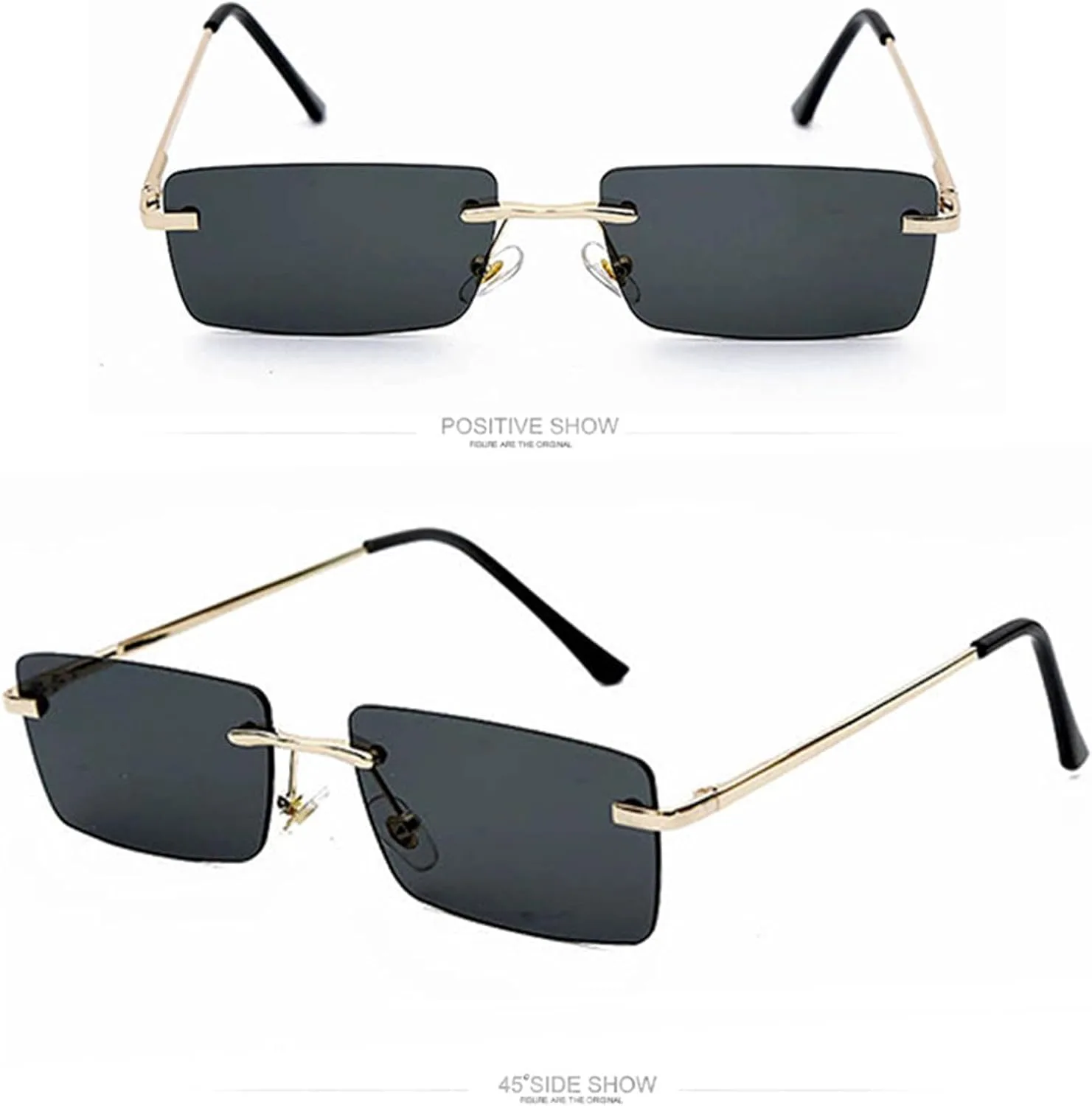 

Женские солнцезащитные очки без оправы, модные желто-оранжевые солнцезащитные очки для женщин и мужчин с защитой от УФ-излучения UV400 SZVVBKK, Gold-yellow