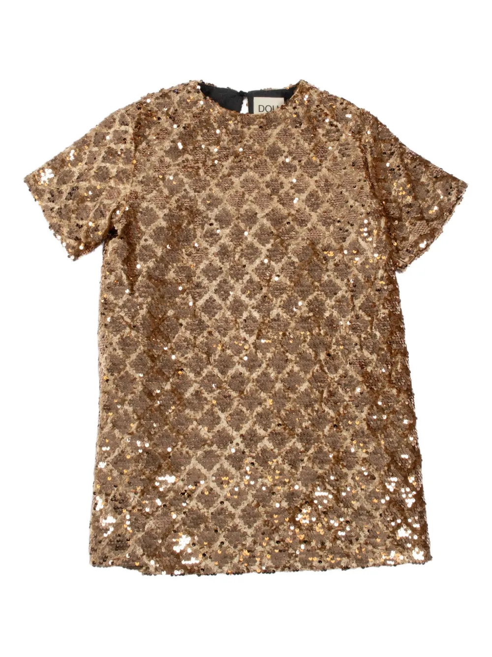 

Платье из ткани, украшенное пайетками Douuod Kids, золотой