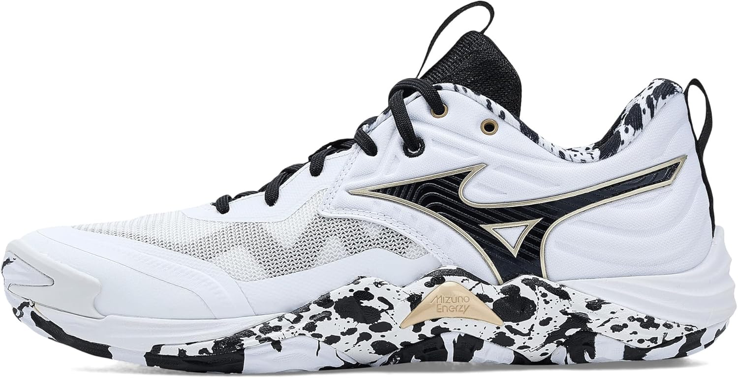 Кроссовки Mizuno Wave Momentum 4 Elite (унисекс для взрослых), белый/золотой — фото 4