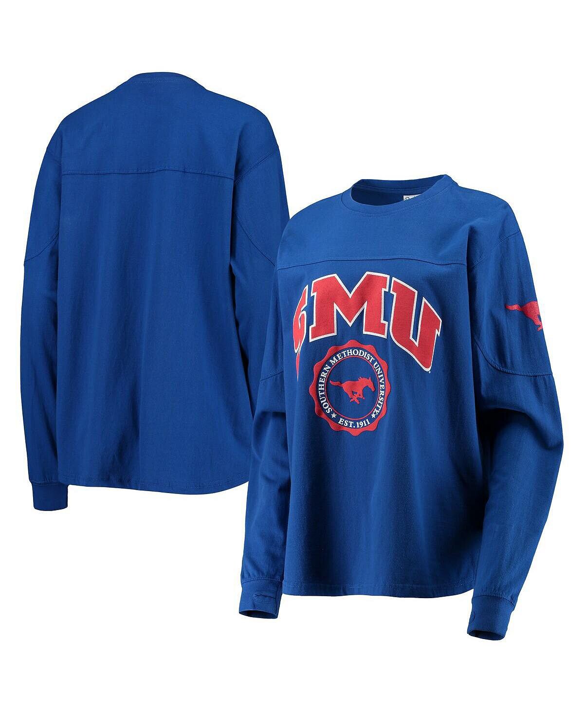 

Женская футболка с длинным рукавом Royal SMU Mustangs Edith Pressbox