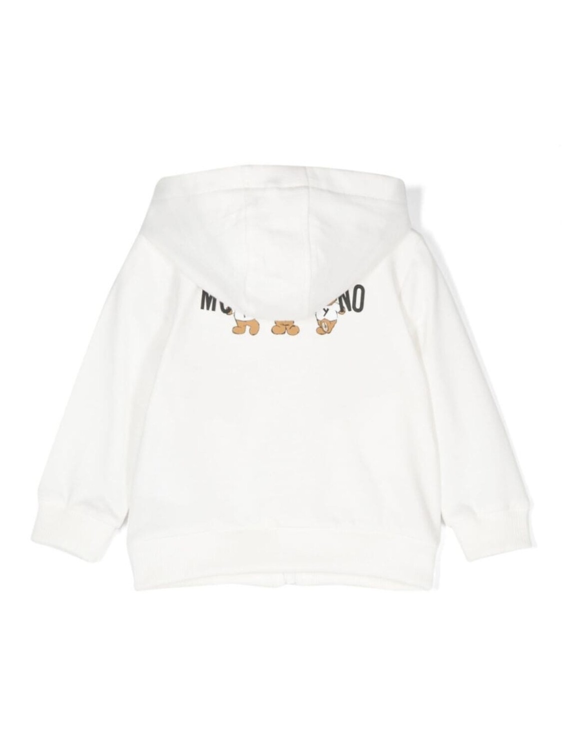 Moschino Kids худи на молнии с логотипом, белый — фото 2