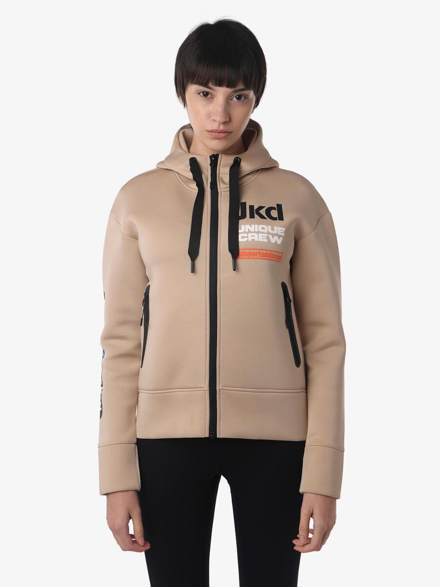 

JAKED Бежевая женская толстовка из синтетического материала для фитнеса