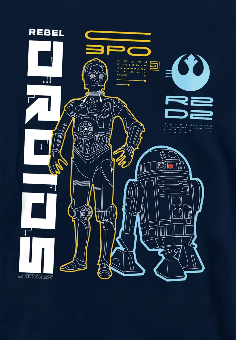 Детский худи Disney Star Wars Rebel Droids, темно-синий — фото 2