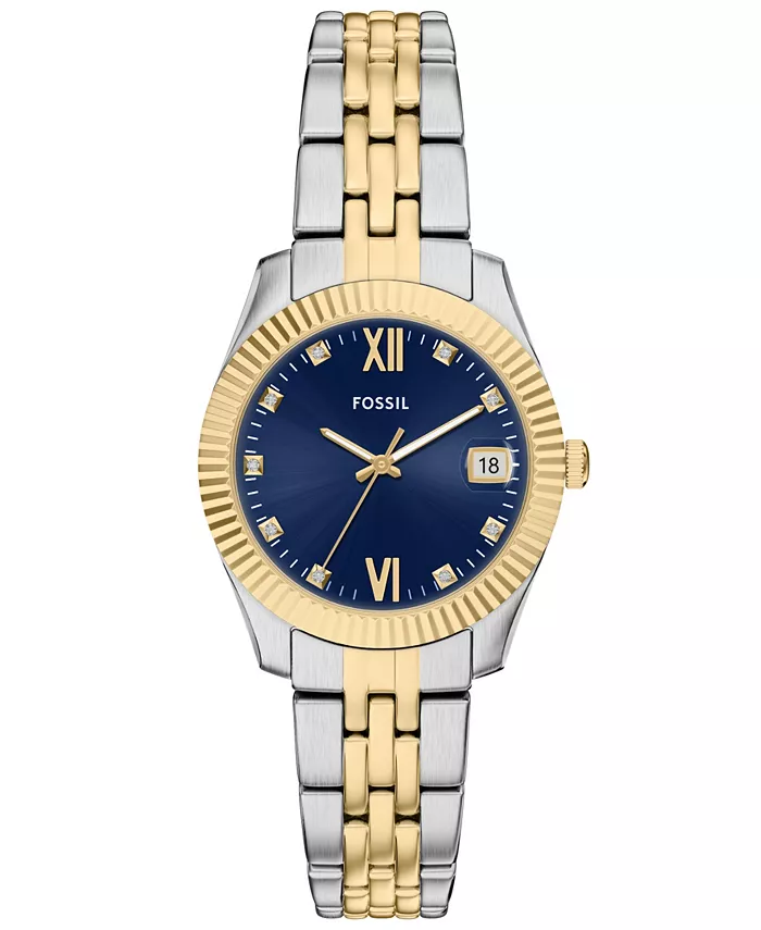 

Женские часы Scarlette с тремя стрелками и двухцветным корпусом из нержавеющей стали, 32 мм Fossil