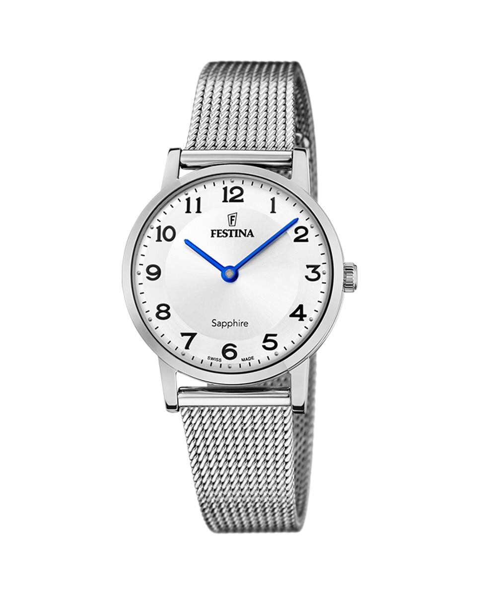 

F20015/5 Женские часы из серебряной стали швейцарского производства Festina, серебро