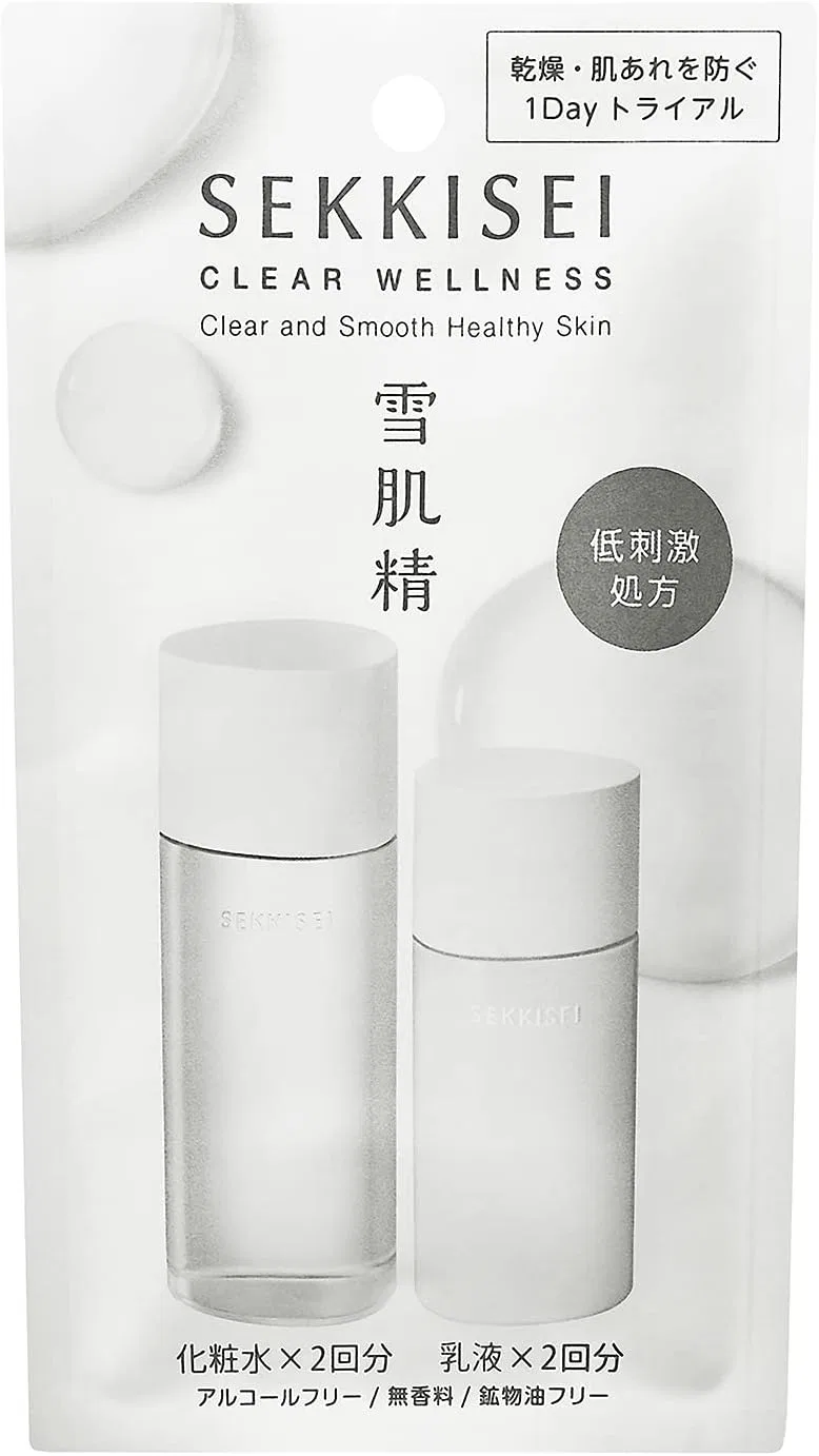 Лосьон для лица Sekkisei Snow Skin Seizure Clear Wellness гипоаллергенный набор для пробного дня, 3 мл × 2 + 2.5 мл × 2, бесцветный — фото 2