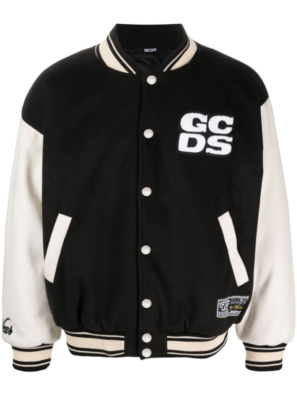 

Gcds two-tone logo-patch bomber jacket, черный