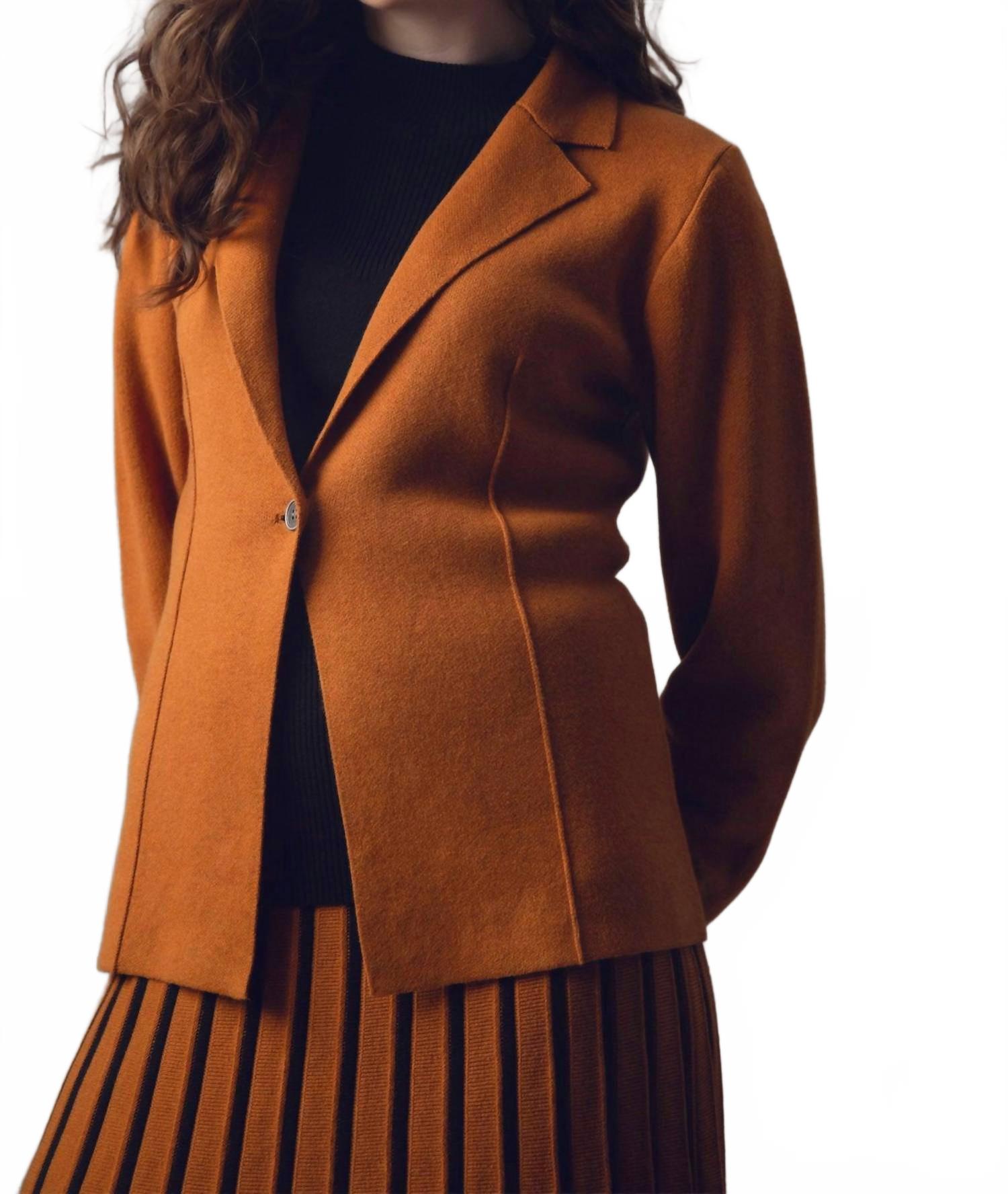 

Классический однопуговичный блейзер цвета ржавчины и оранжевого цвета Marble, оранжевый