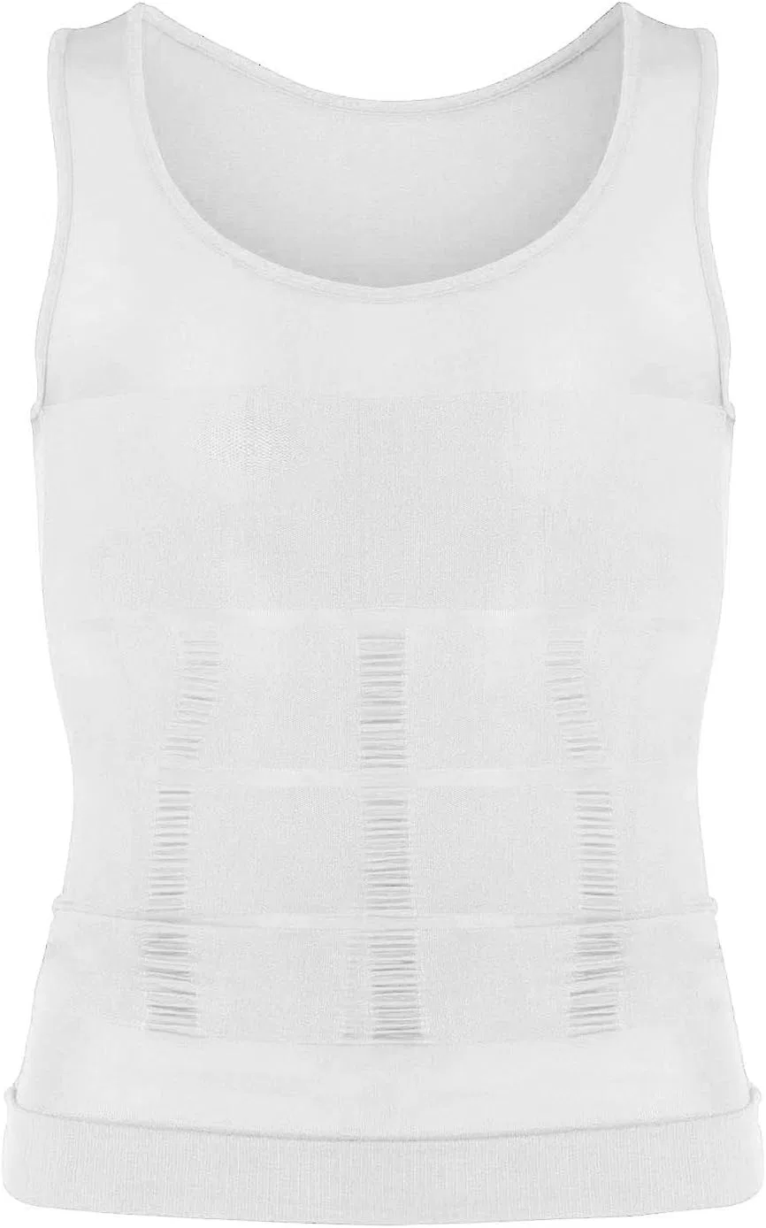 Мужская компрессионная майка с быстросохнущей тканью, White — фото 3