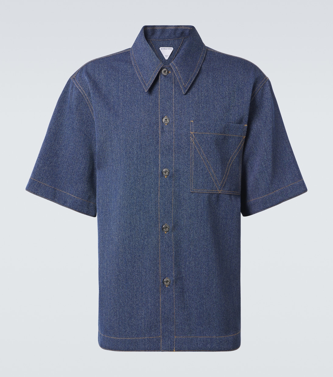 

Вязаная рубашка из шерсти и хлопка Bottega Veneta, Indigo