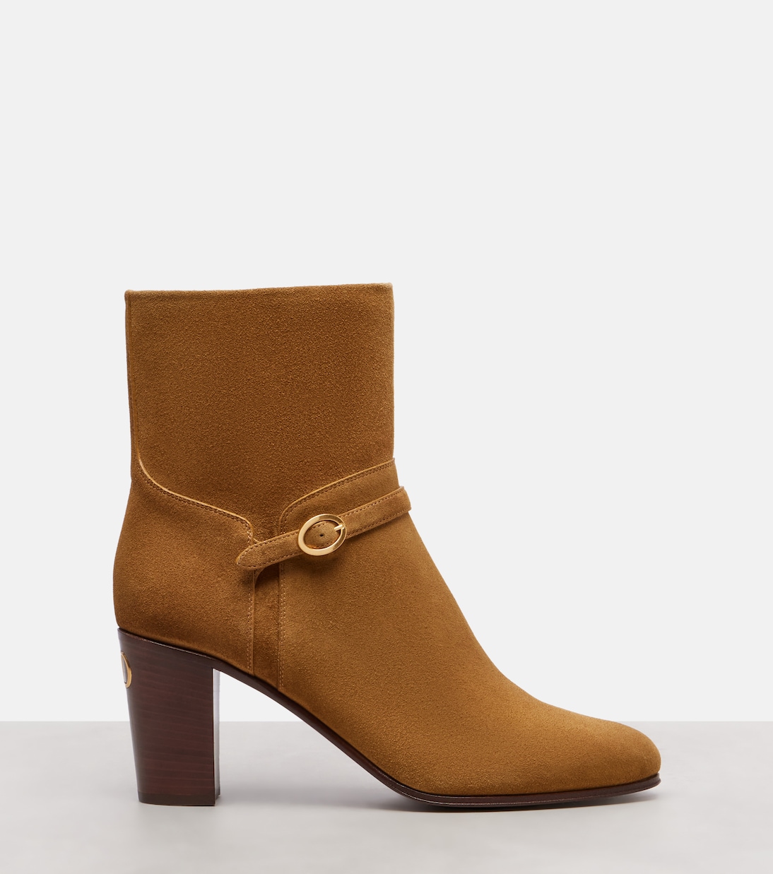Ботинки Pattie 75 на шнуровке из замши Valentino Garavani, Havana Beige — фото 4