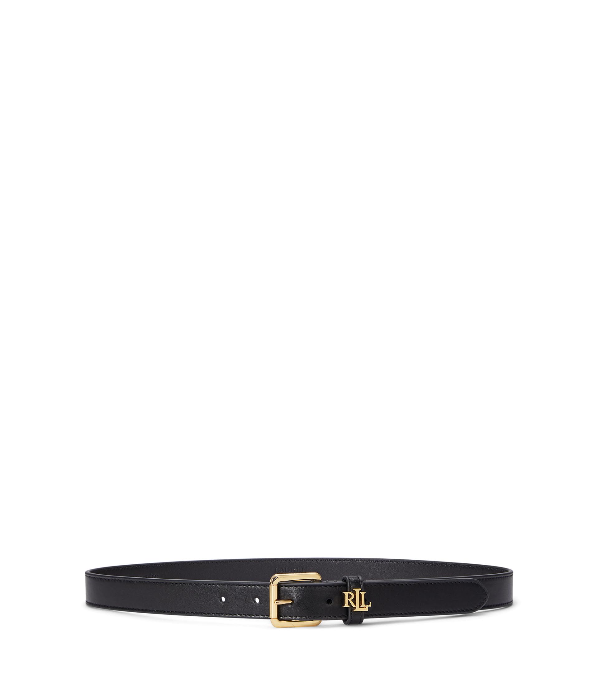 

Ремень Lauren Ralph Lauren Logo-keeper Leather Skinny Belt, черный