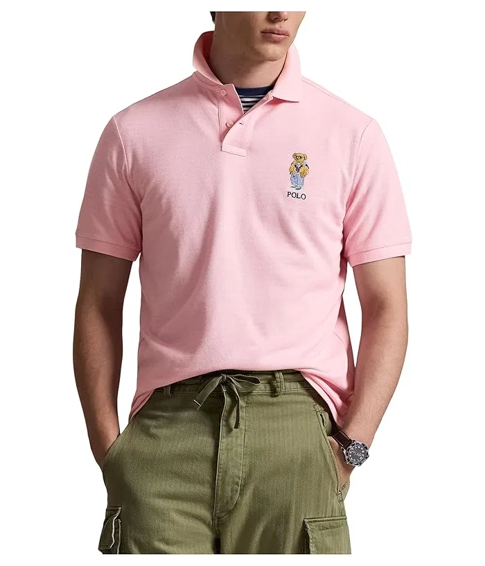 Футболка поло с вышивкой медведя Classic Fit Polo Ralph Lauren, Faded Mint/Lavender Multi