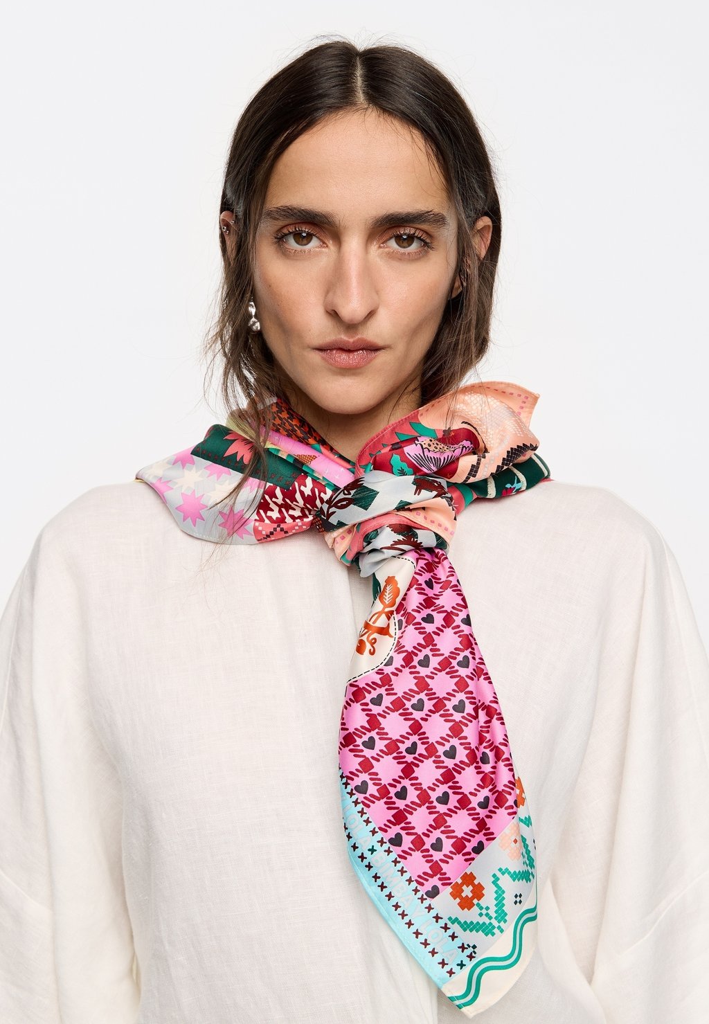 

Шарф PAÑUELO PATCHWORK Bimba Y Lola, коралловый