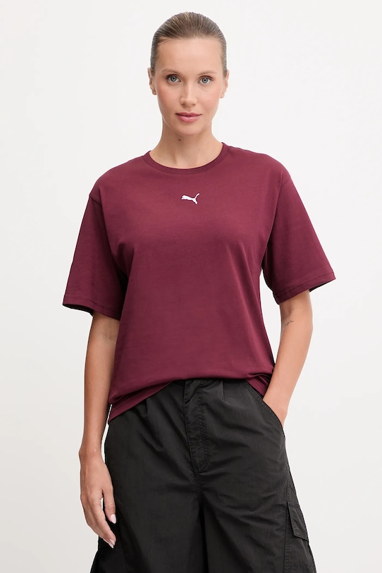 

Хлопковая футболка Puma, бордовый