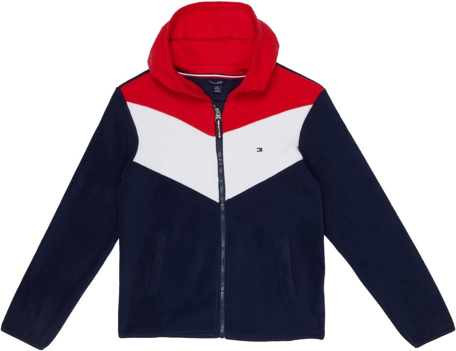 

Флисовый свитер с круглым вырезом для девочек от Tommy Hilfiger, Navy Blazer Chevron