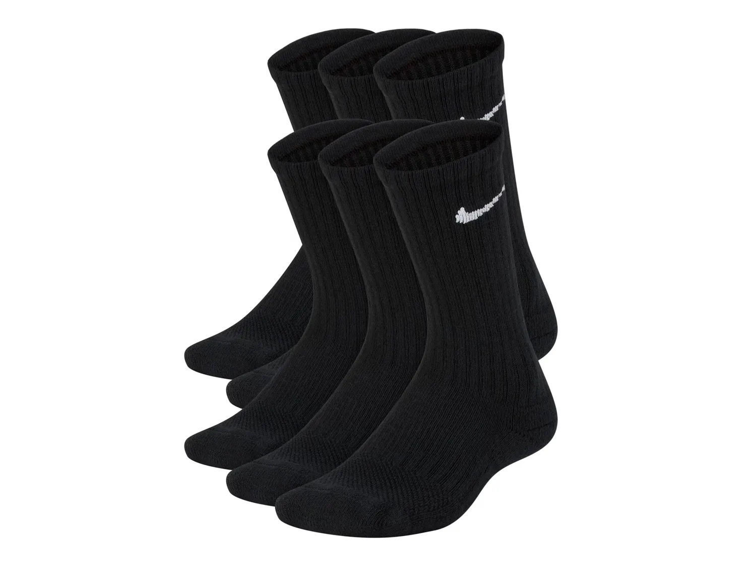 

Носки Performance Cushioned Kids' Crew Socks - 6 Pack Nike, черный