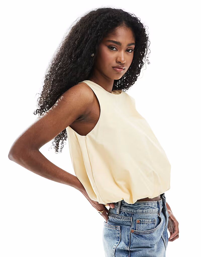 

Monki bubble top в цвете «желтое масло»
