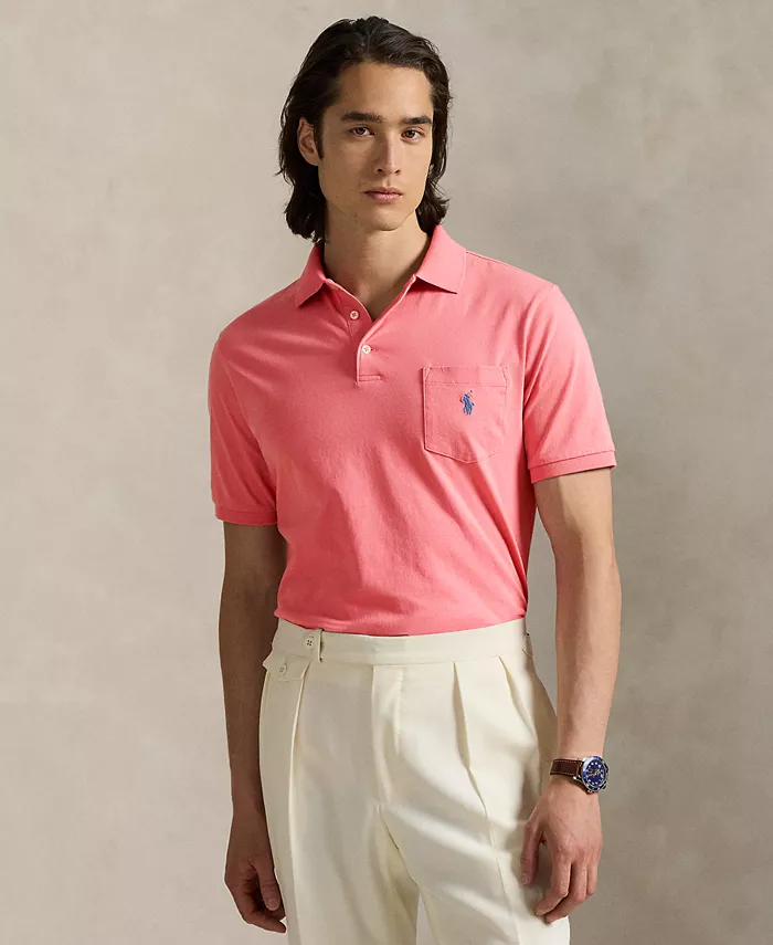 

Мужская классическая поло с карманом из джерси Polo Ralph Lauren, розовый