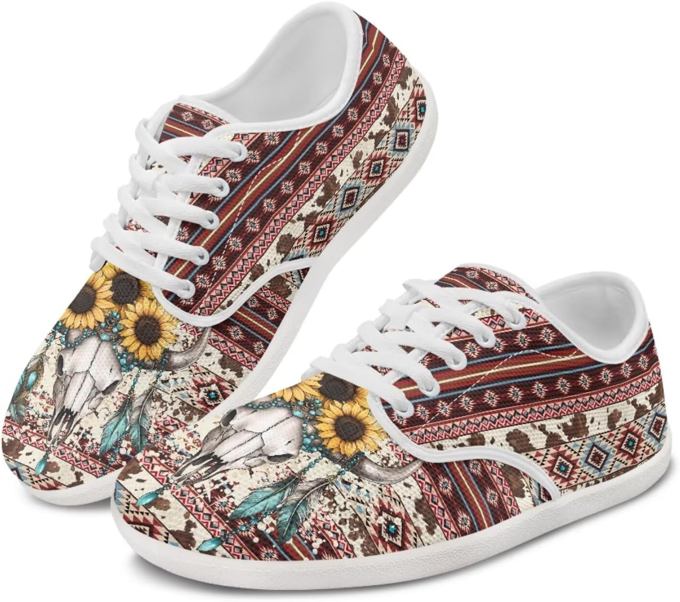 

Мужские кроссовки Chaqlin, слипоны для пеших прогулок и бега, плоская подошва, дышащие, низкие, спортивные, легкие, на шнуровке, Boho Stripes Sunflower Elk