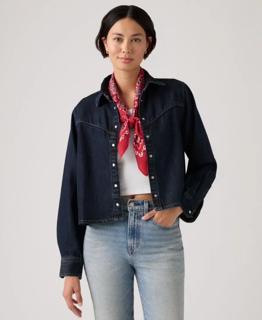 Женская куртка-рубашка премиум-класса Logan Point с воротником-стойкой Levi's, tencel темно-nights