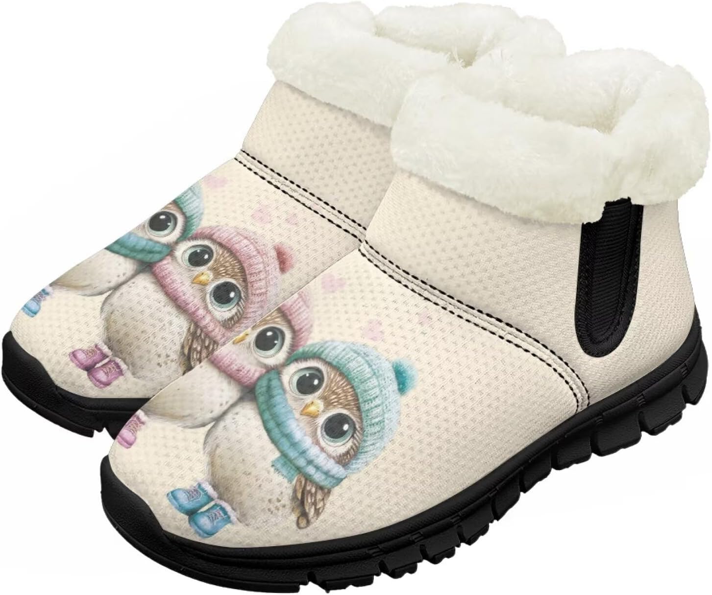 

Девочки Мальчики Ботинки Детские Снег Зимние Ботинки Для Улицы На Щиколотку Теплые Без Шнуровки С Искусственным Мехом Легкая Обувь Chririnla, Kawaii Owl