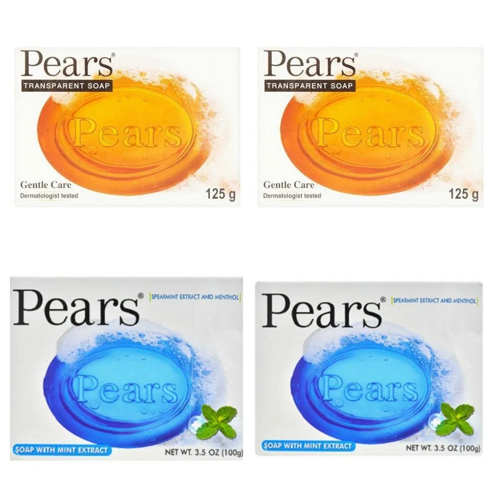 Набор прозрачного и очищающего мыла «Pears», 4 x 125 г Pears