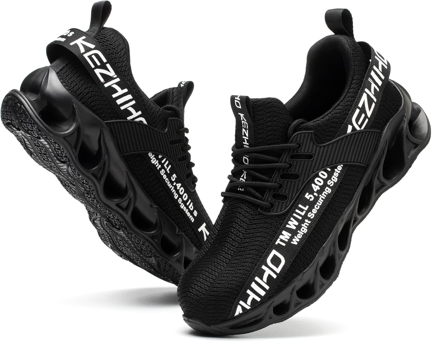 

Мужские рабочие ботинки Kezhiho со стальным носком, легкие, удобные, дышащие, непрокалываемые, противоскользящие, модные, неразрушимые, для строительных и промышленных работ, черный