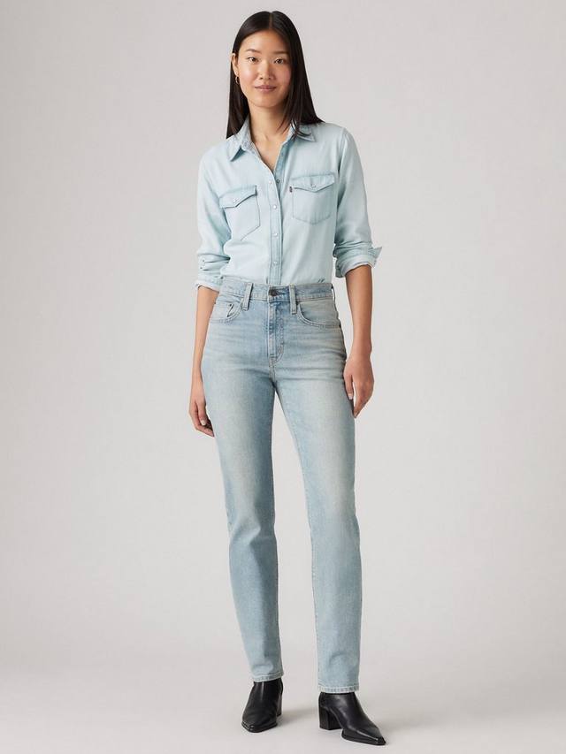 

Прямые джинсы slim fit с высокой посадкой 724 Levi's, светло-синий