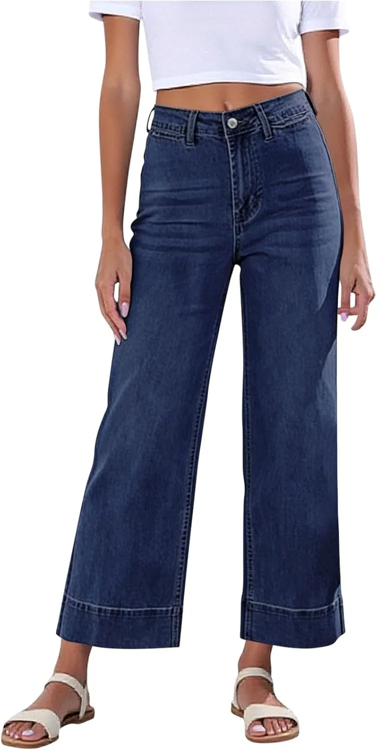 Джинсы свободные Women's High Waist Jeans, Dark Blue