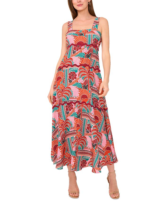 

Многослойное макси-платье с отделкой в виде рюш VINCE CAMUTO, мультиколор