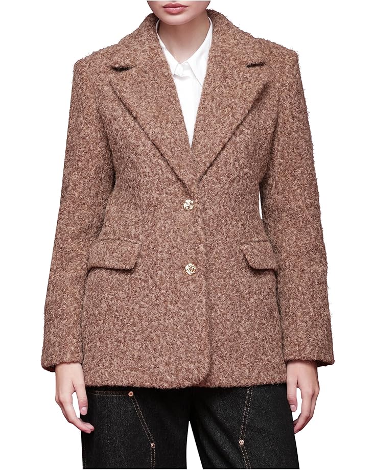 

Женский твидовый текстурированный блейзер Avec Les Filles, Camel