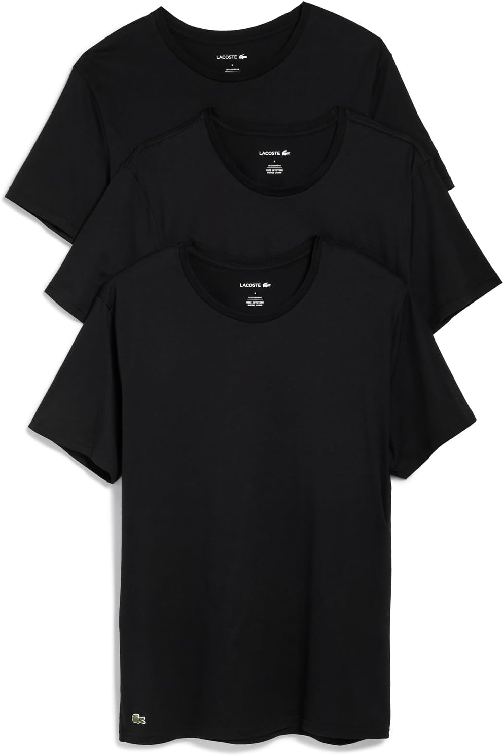 

Футболка Lacoste Men's Cotton Undershirt Crew Tee 3 Pack, Black, Черный, Футболка Lacoste Men's Cotton Undershirt Crew Tee 3 Pack, Black