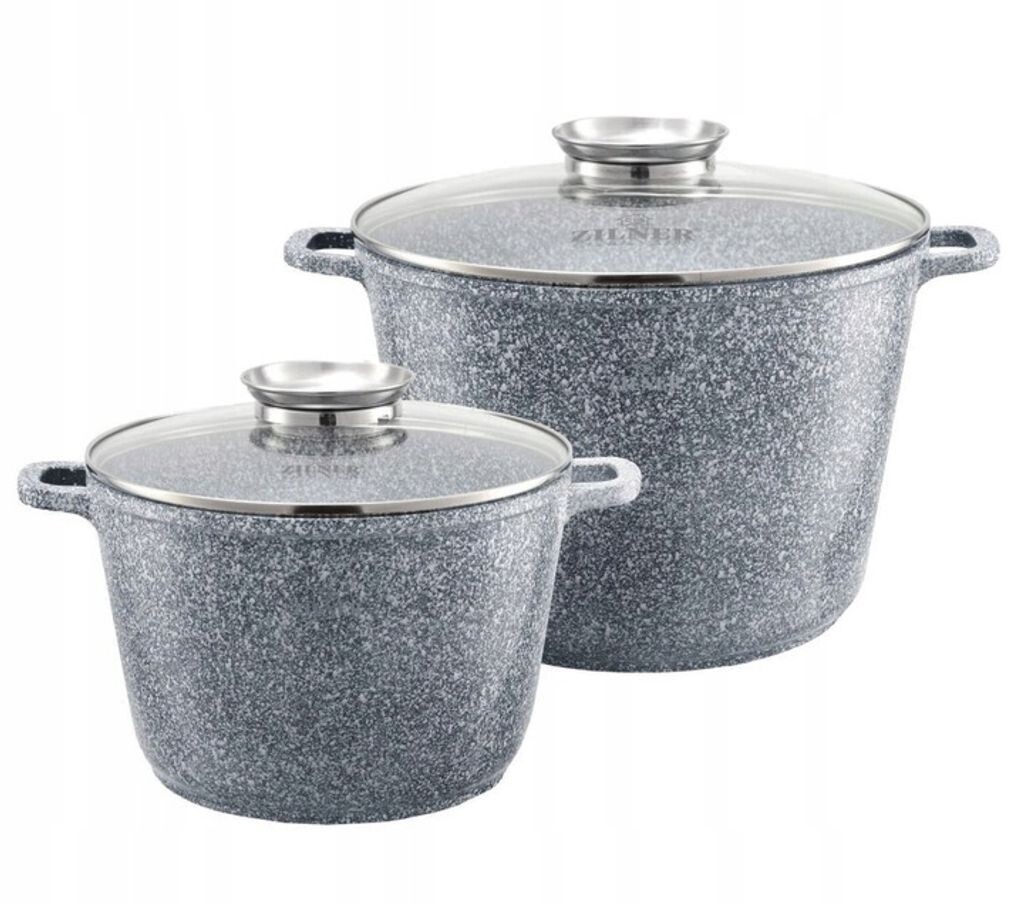 

НАБОР ИЗ 2-х плит MARMURAL COOKOS 10л + 14л ZILNER GREY ZL-8547, все виды плит, индукционная, подарочная, экономное приготовление, большая емкость, серый