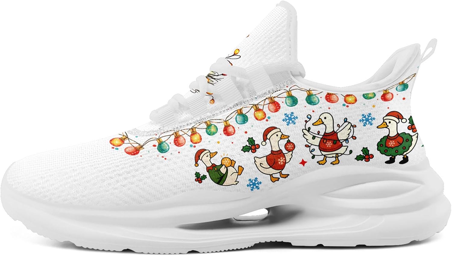 

Рождественские кроссовки для мужчин и женщин, легкие спортивные с сеткой, праздничная обувь для тренировок, зала и тенниса Onegam, белый/красный/зеленый