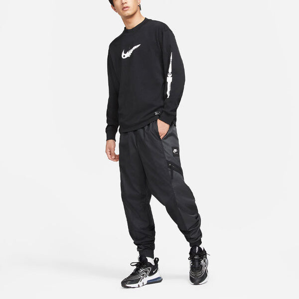 Футболка спортивная спортивные с длинными рукавами Nike, черный — фото 3