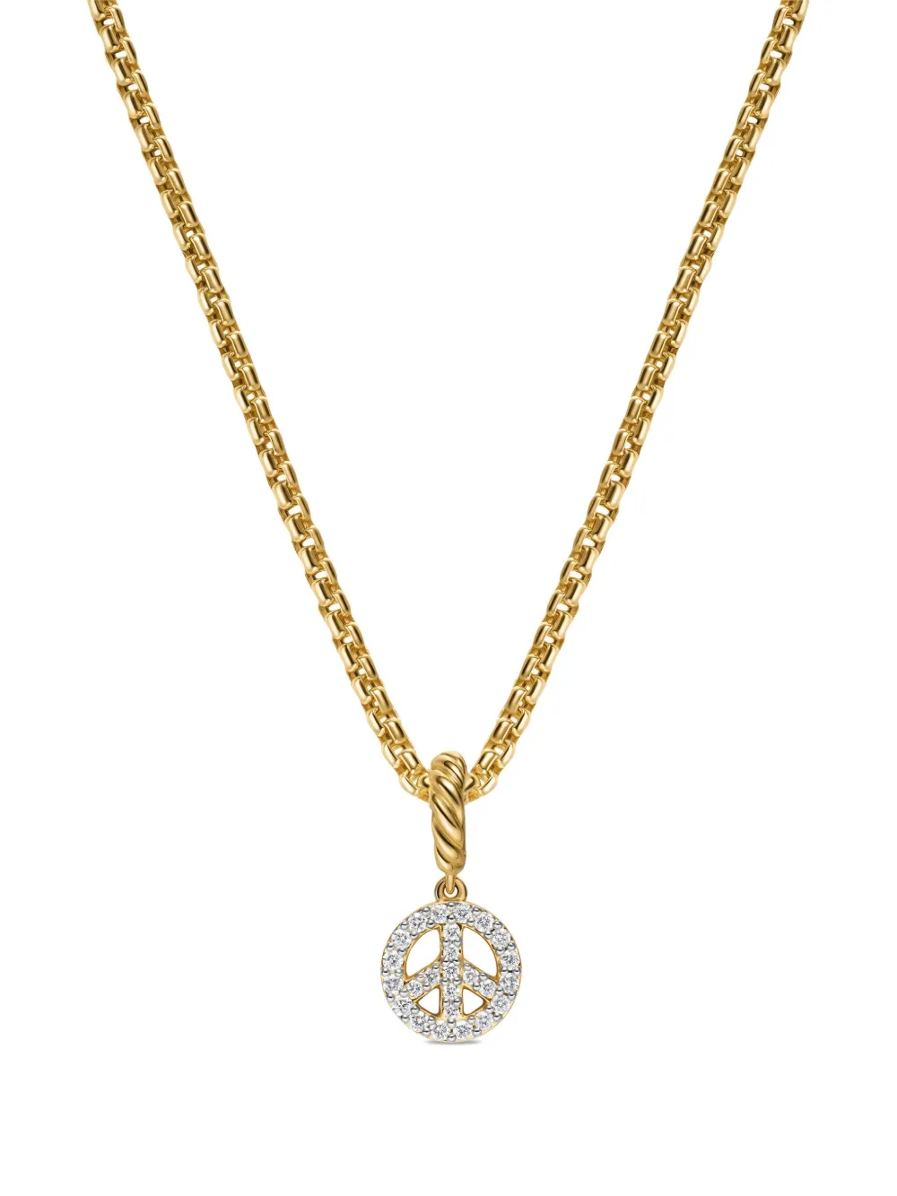 

Золотое колье Micro Pavé© Peace Sign с бриллиантами David Yurman, золотой