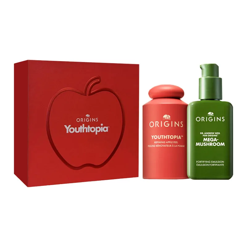 ORIGINS Набор для ухода за кожей Yuemuzhiyuan Apple Water Lily Milk, увлажняющий и восстанавливающий, 100 мл + 100 мл, Two-Piece Set: 100ml Apple Water+100ml Ganoderma Milk