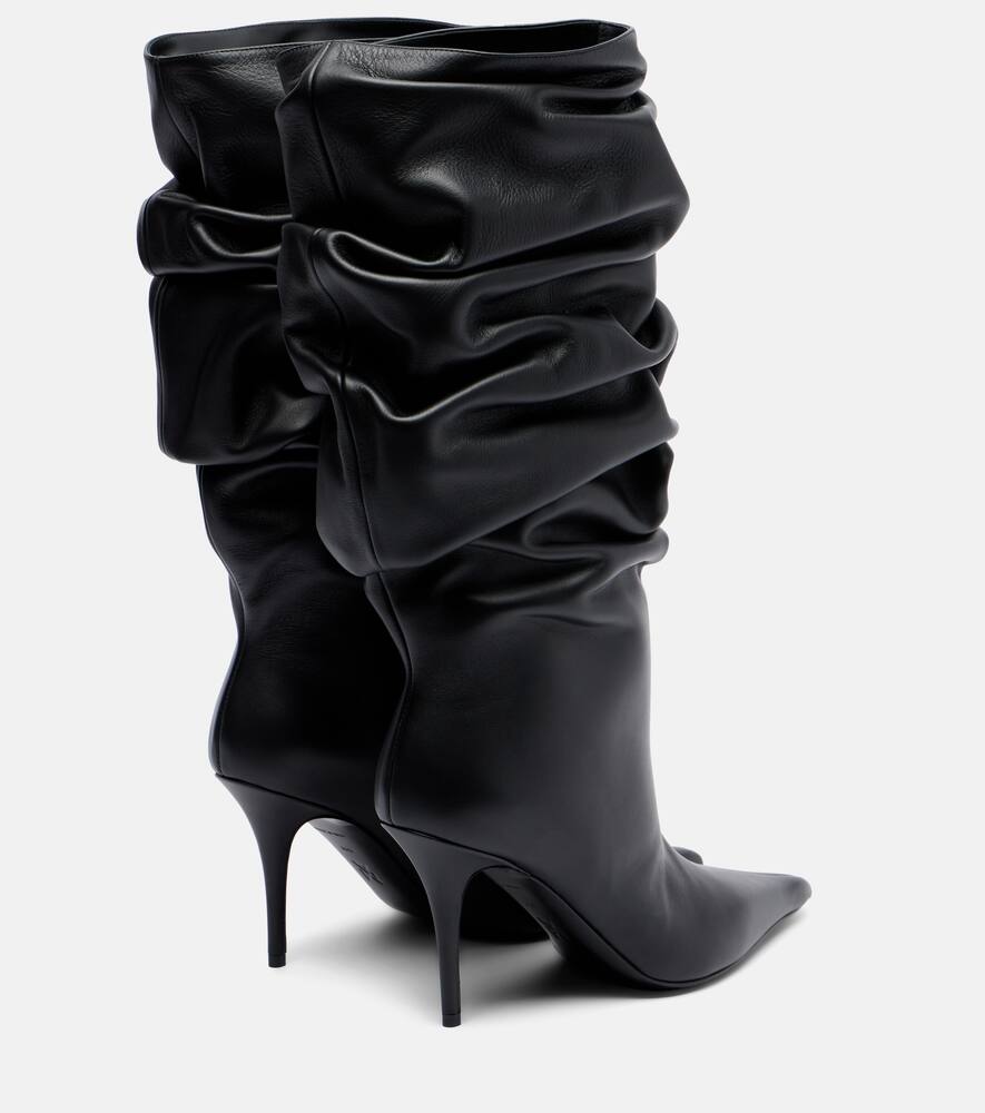 Ботинки Anok 90 из кожи до середины икры Amina Muaddi, Black — фото 2