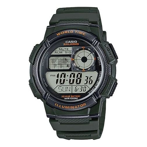 

Часы CASIO Sports Quartz Waterproof Shockproof Mens Dark Green Digital, зеленый