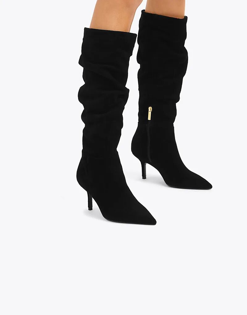 Сапоги Carvela Spirit из черной замши с широким голенищем — фото 4