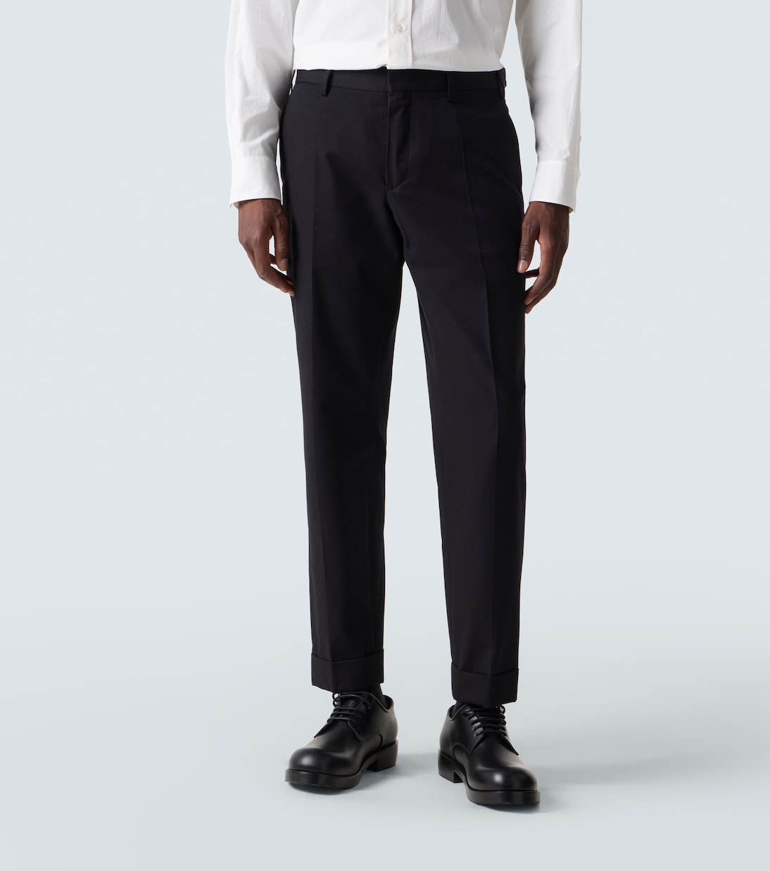Прямые брюки из хлопка и шерсти Dries Van Noten, черный — фото 3