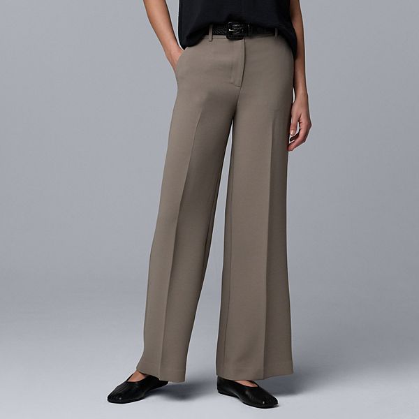 

Женские брюки широкого кроя из люксового крепа Simply Vera Vera Wang, Fog