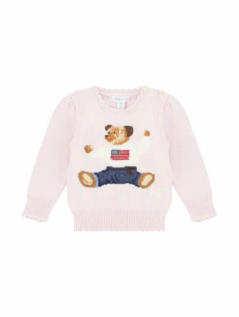 

Вязаный джемпер Polo Bear Ralph Lauren, розовый