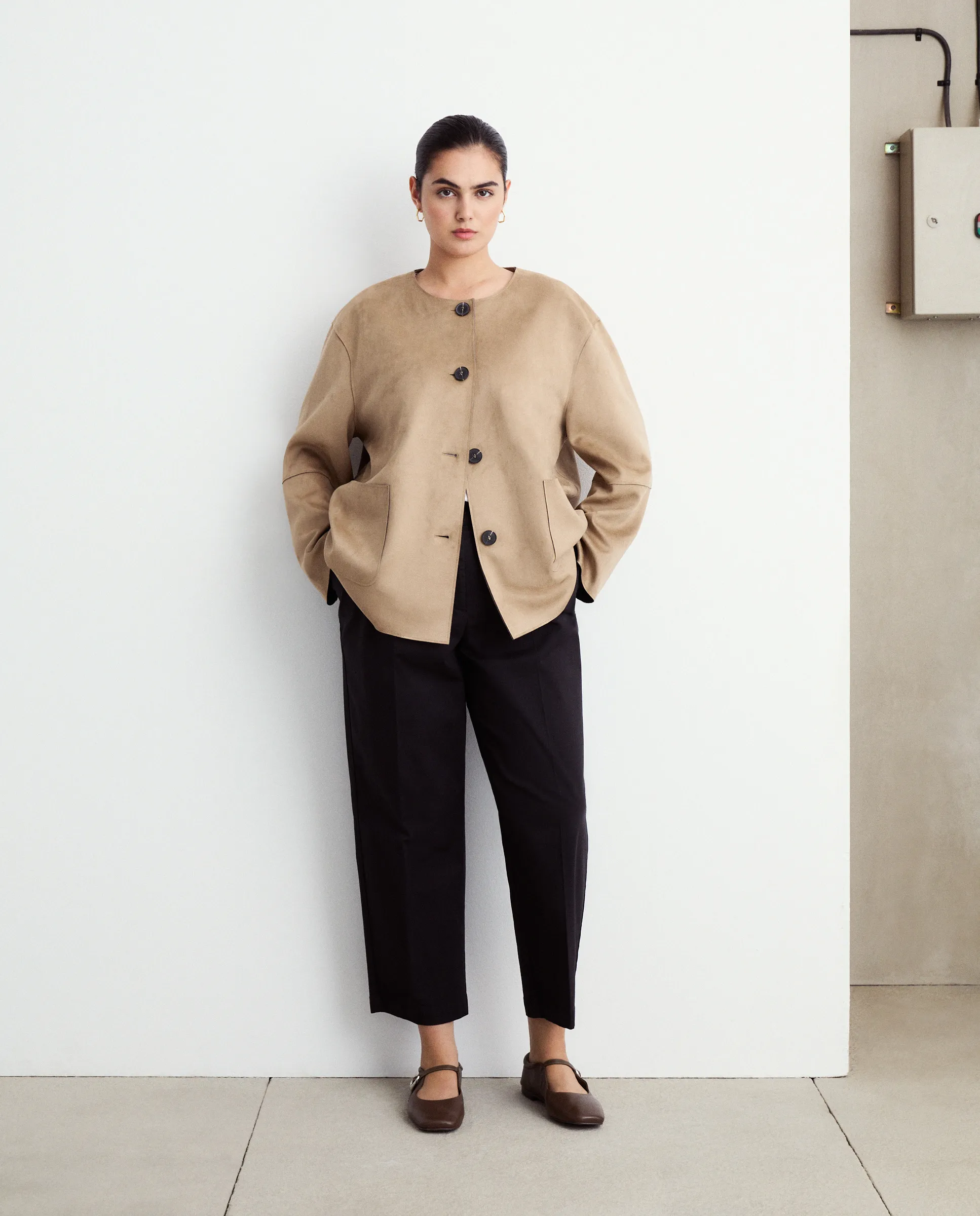 

Прямые брюки из хлопка Couchel, черный