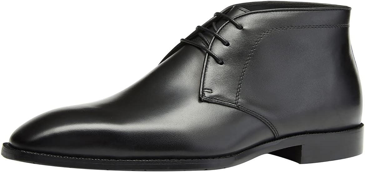 

Мужские кожаные ботинки-чукка Santimon на шнуровке, классические ботильоны, деловой повседневный стиль, ботинки в стиле «дезерт», черный