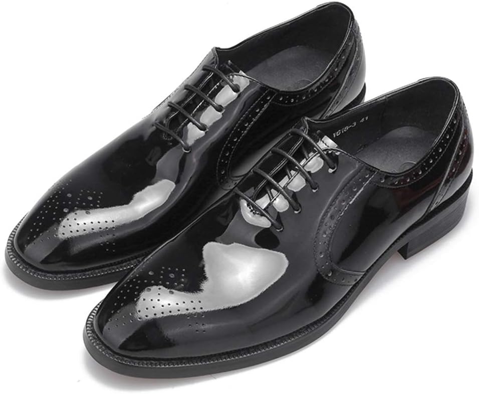 

Мужские кожаные деловые туфли, банкетные вечерние туфли с резьбой, рабочие офисные формальные туфли Брок, черные-43/UK 8.5/US 9 GrVpM